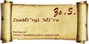 Zsadányi Sára névjegykártya