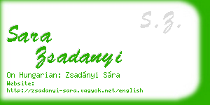 sara zsadanyi business card