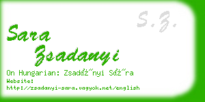 sara zsadanyi business card